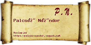 Palcsó Nándor névjegykártya